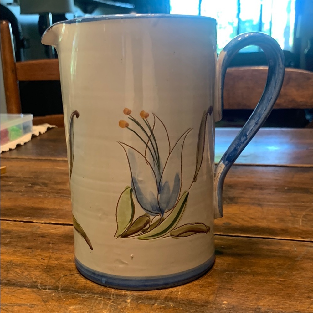 MCM MID CENTURY MODERN  ITALY SICILY CERAMIC HAND PAINTED PITCHER JUG